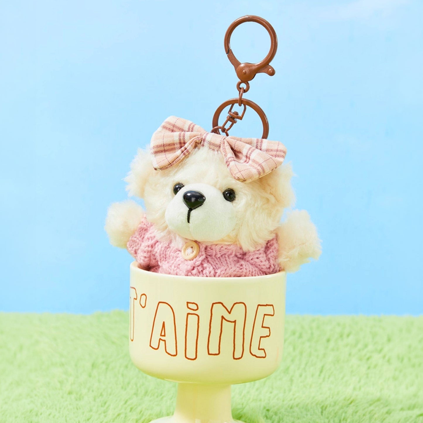 Cute Cookie Bear Plush Keychain Bag Charm