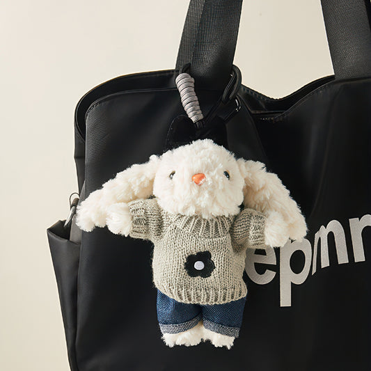 Cute Sweater Floppy Ear Bunny Plush Keychain Bag Charm