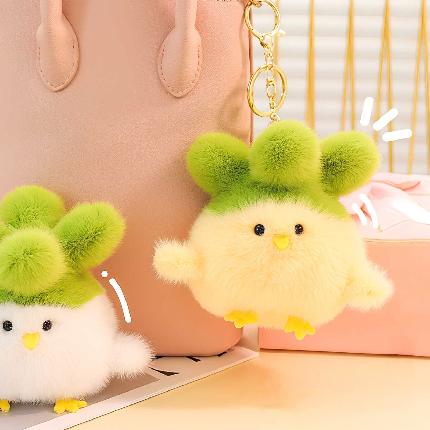 Cute Garlic Bird Plush Keychain Bag Charm