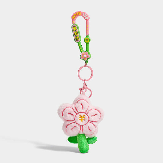 Cute Get Rich Flower Plush Keychain Bag Charm