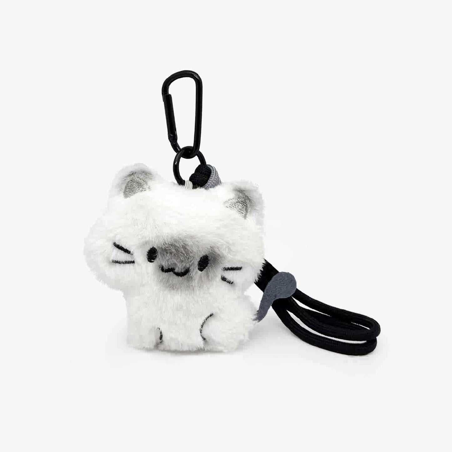Cute Gray Kitten Plush Keychain Bag Charm