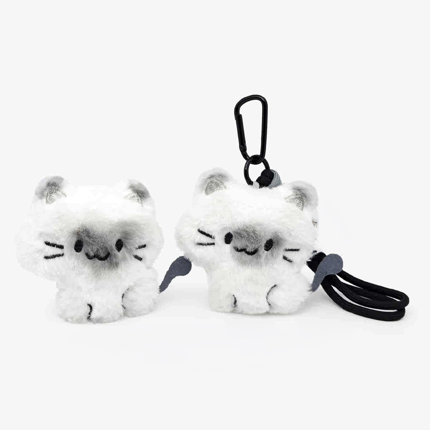 Cute Gray Kitten Plush Keychain Bag Charm