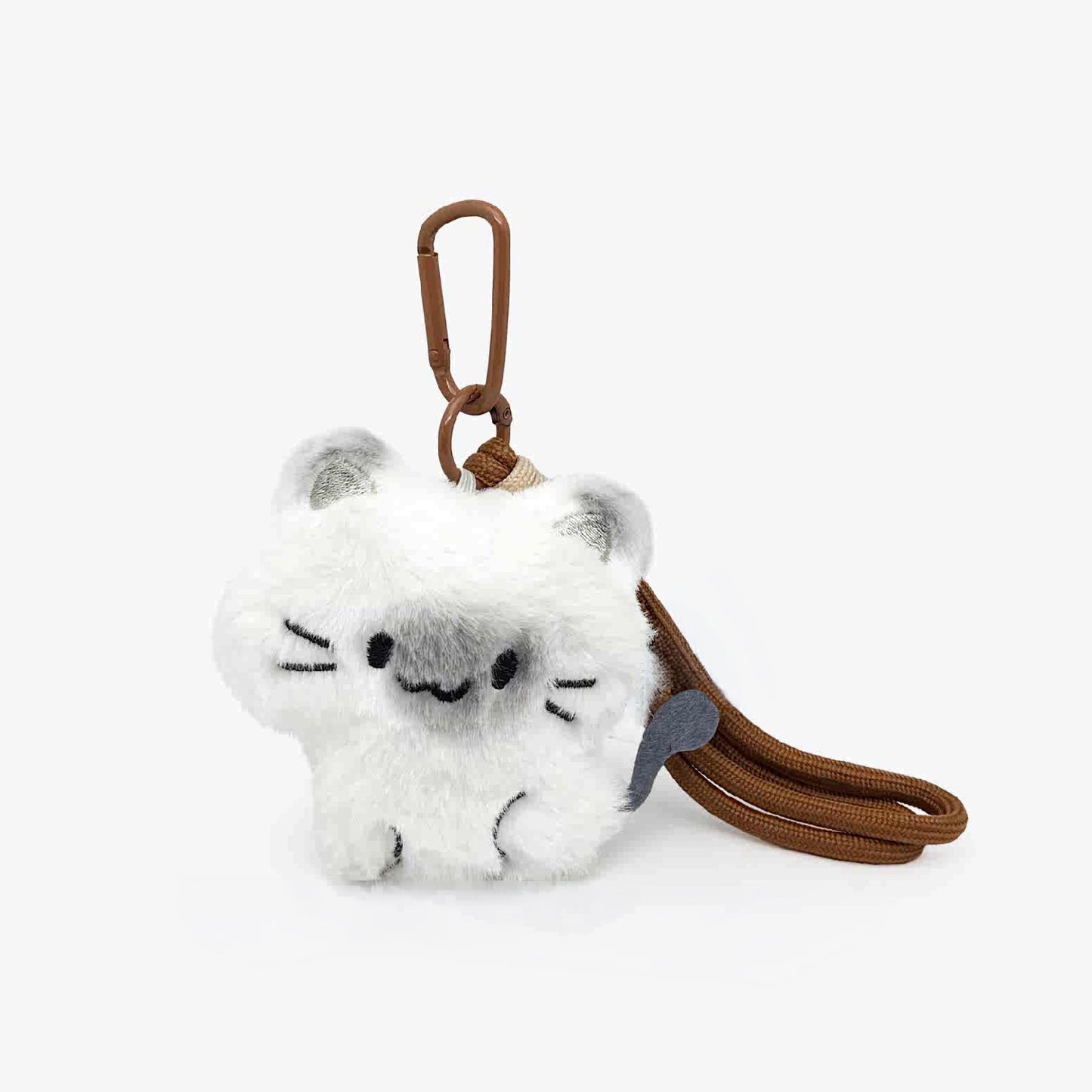 Cute Gray Kitten Plush Keychain Bag Charm