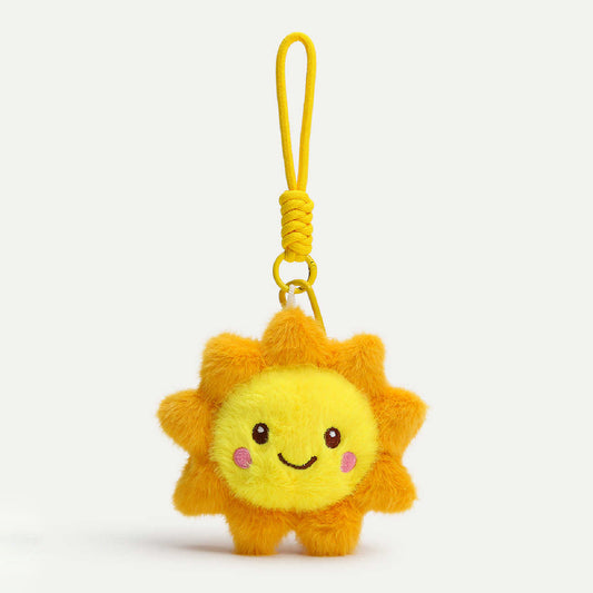Cute Smiling Sun Plush Keychain Bag Charm