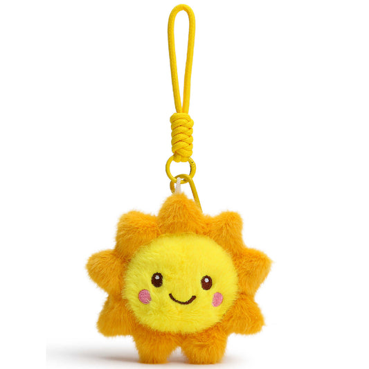 Cute Smiling Sun Plush Keychain Bag Charm