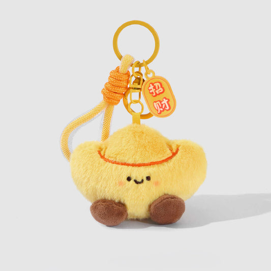 Cute Yuan Bao Plush Keychain Bag Charm