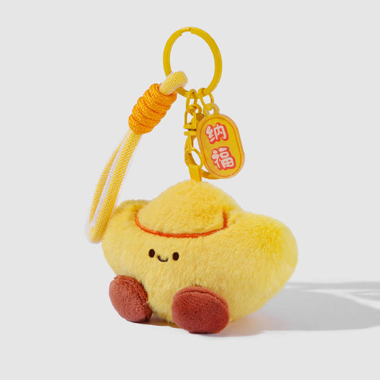 Cute Yuan Bao Plush Keychain Bag Charm