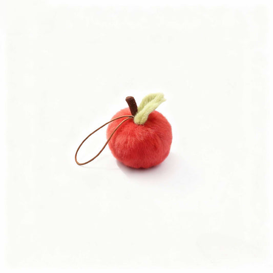 Cute Red Apple Plush Keychain Bag Charm
