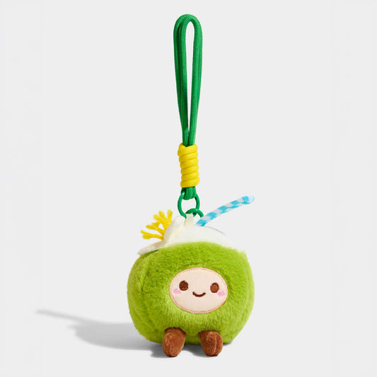 Cute Green Coconut Plush Keychain Bag Charm