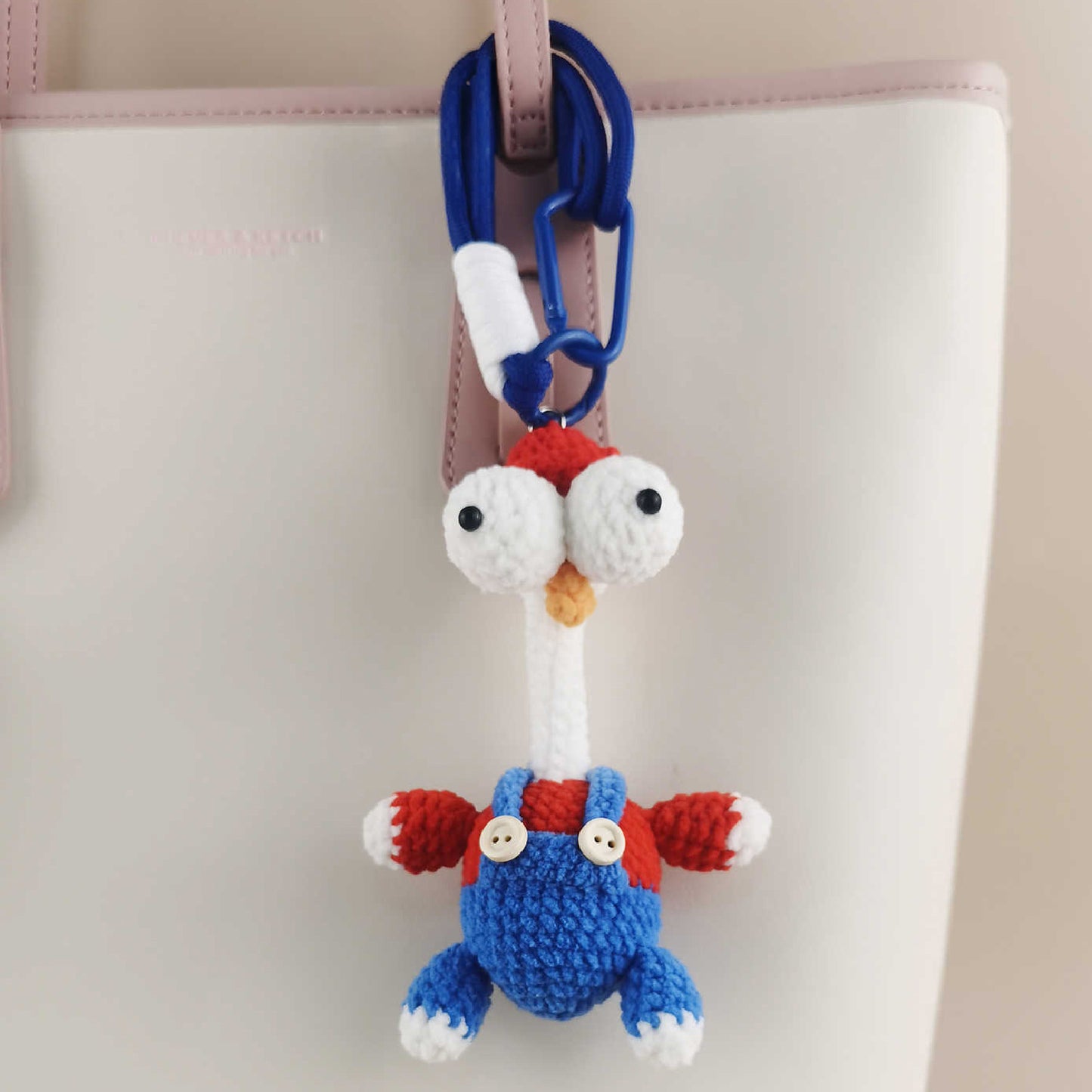 Cute Wide-Eyed Chicken Plush Keychain Bag Charm
