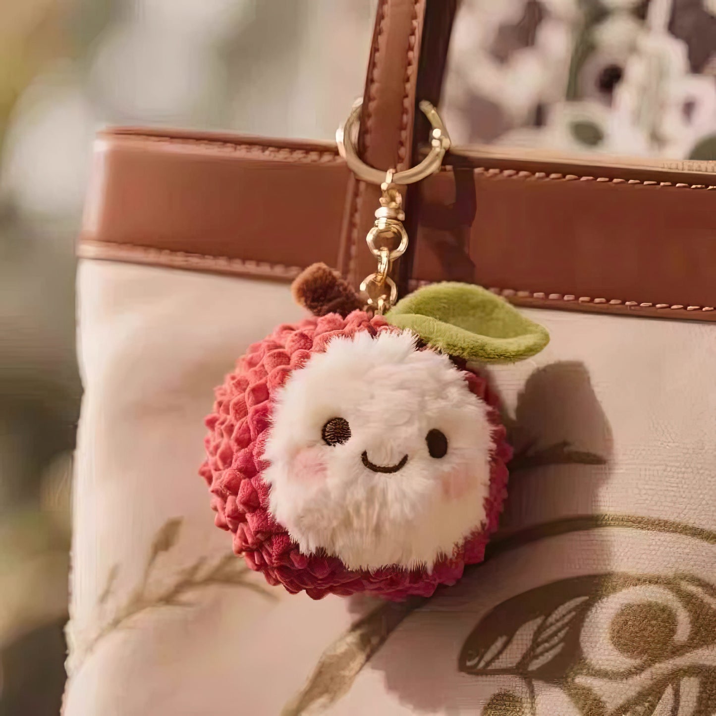 Cute Litchi Plush Keychain Bag Charm