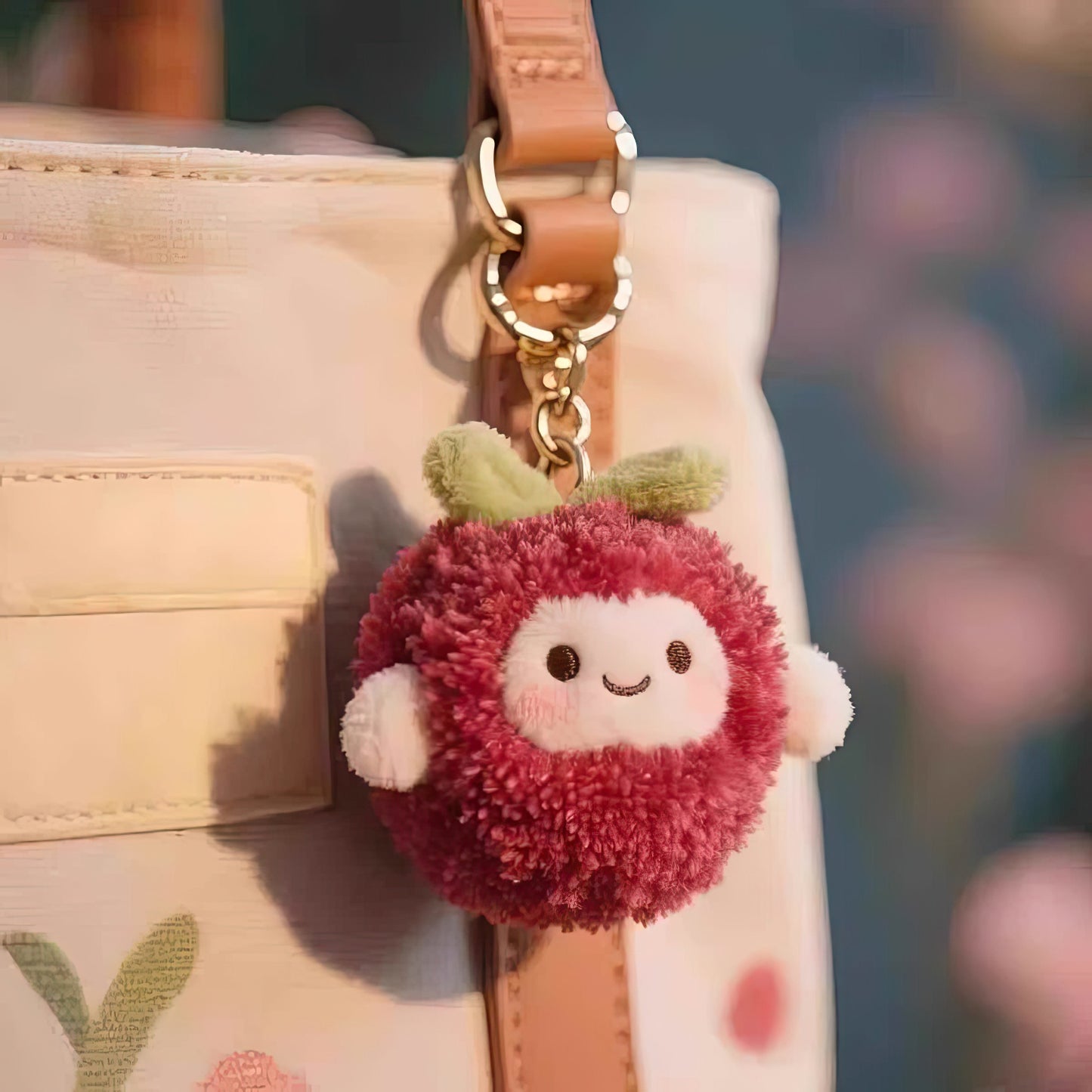 Cute Litchi Plush Keychain Bag Charm