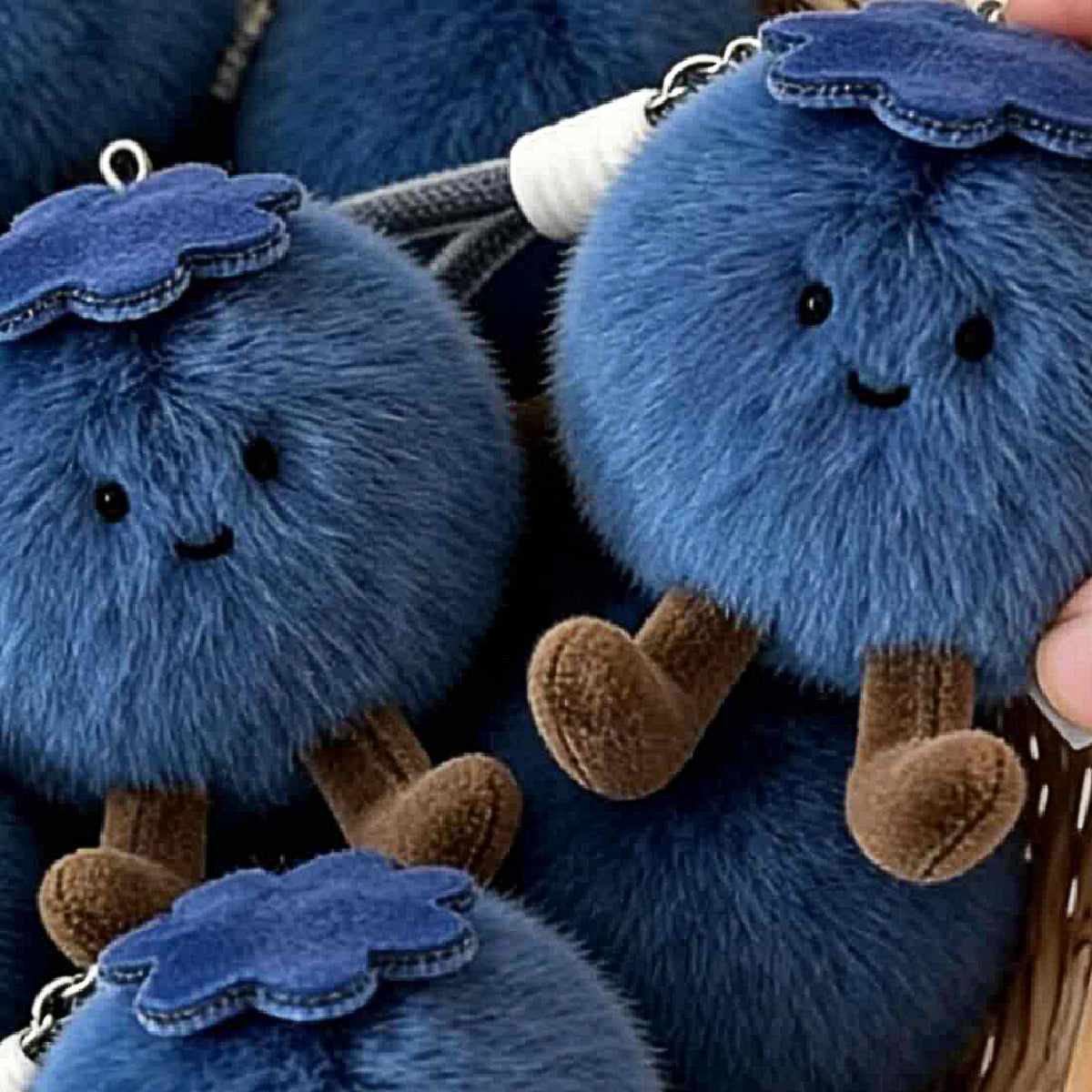 Cute Blueberry Plush Keychain Bag Charm