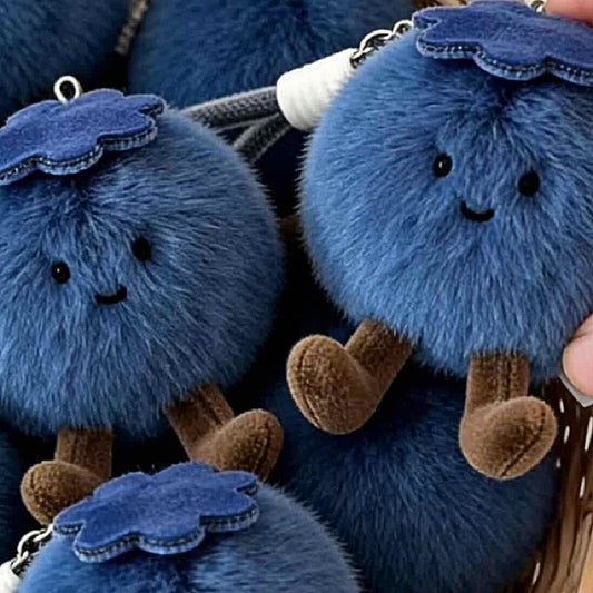Cute Blueberry Plush Keychain Bag Charm