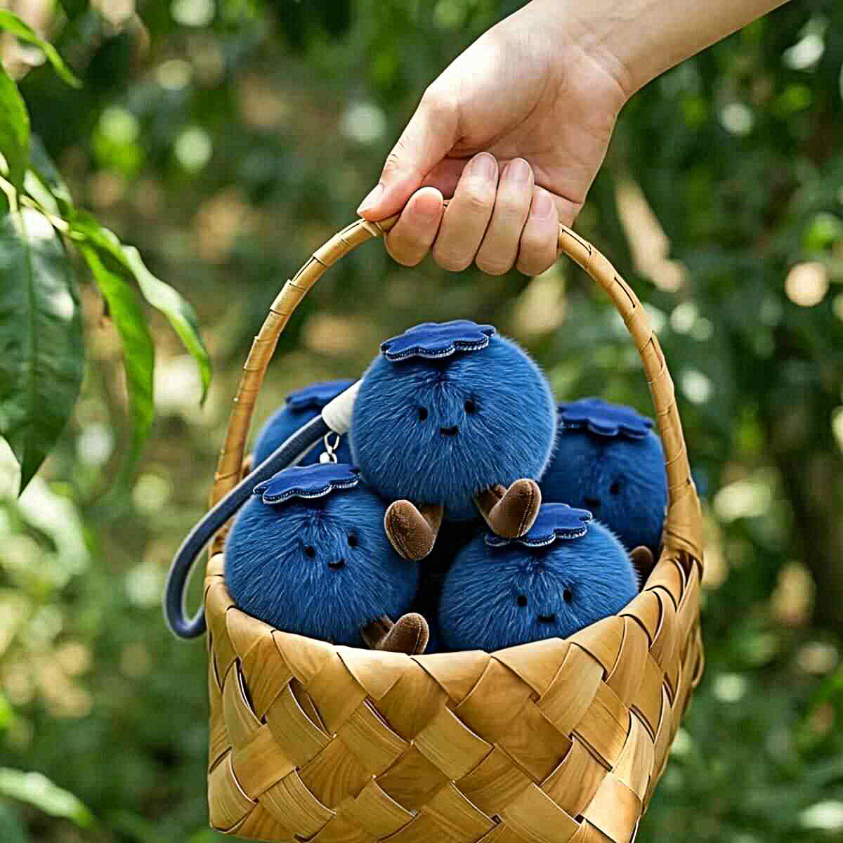 Cute Blueberry Plush Keychain Bag Charm