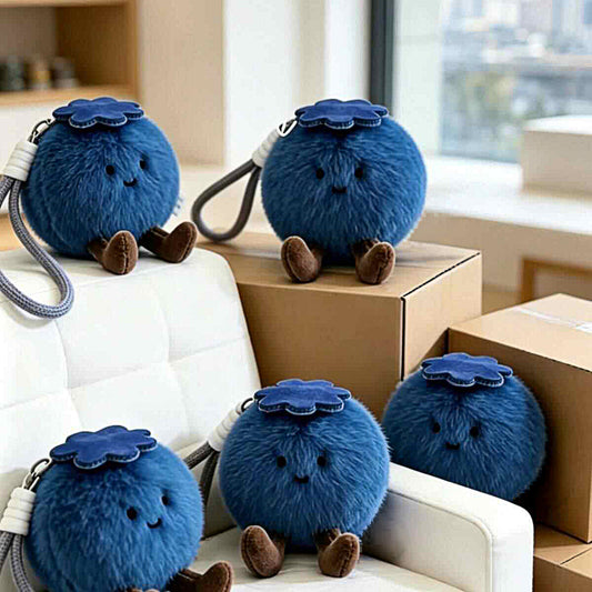 Cute Blueberry Plush Keychain Bag Charm