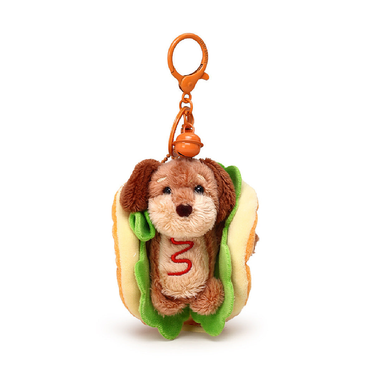 Cute Hot Dog Burger Dog Plush Keychain Bag Charm
