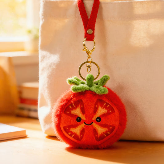 Cute Tomato Plush Keychain Bag Charm