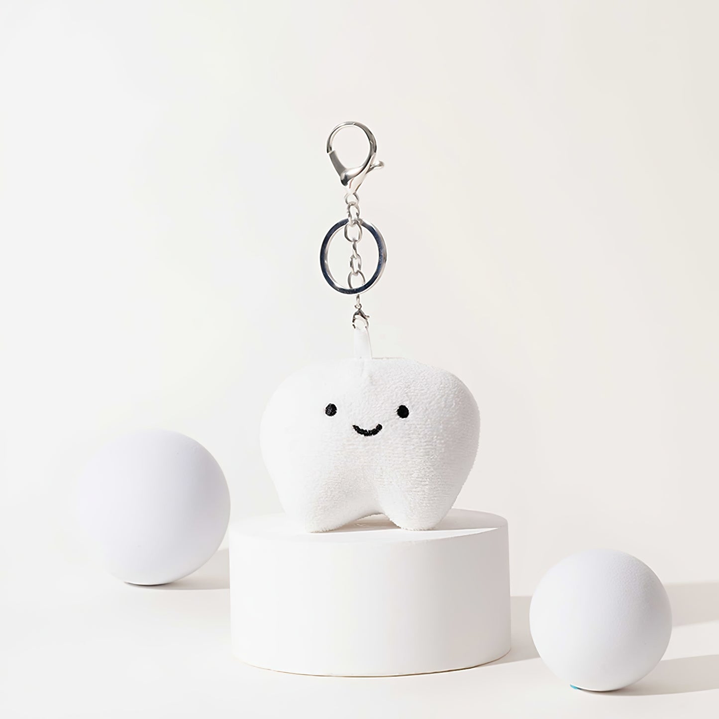 Cute Tooth Plush Keychain Bag Charm