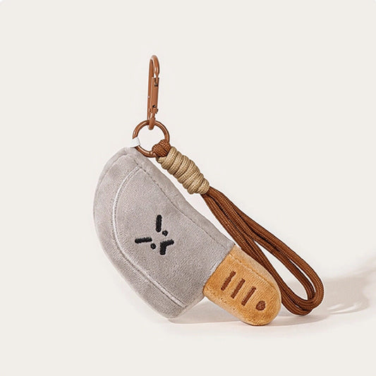 Cute Angry Knife Plush Keychain Bag Charm
