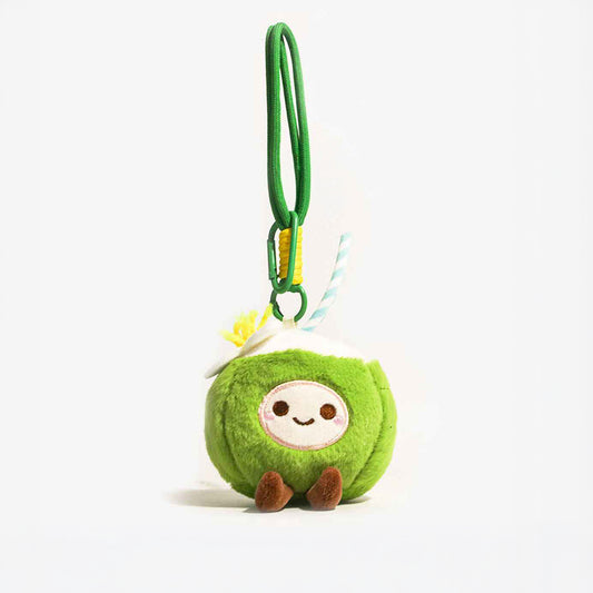 Cute Coconut Plush Keychain Bag Charm