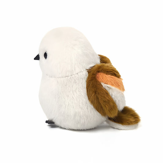Cute White Tit Plush Keychain Bag Charm