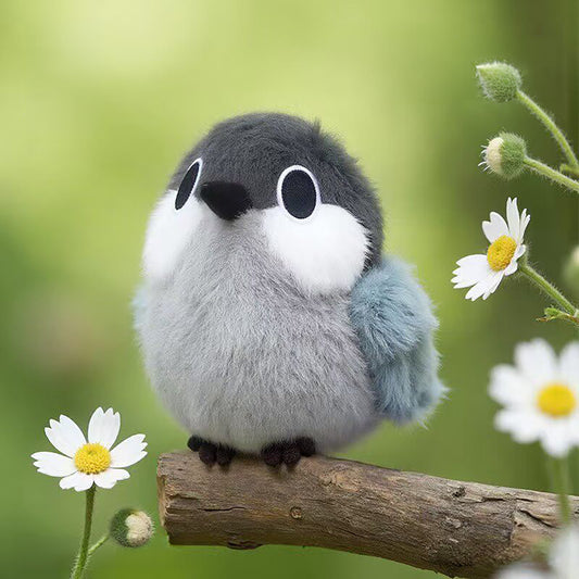 Cute Great Tit Plush Keychain Bag Charm