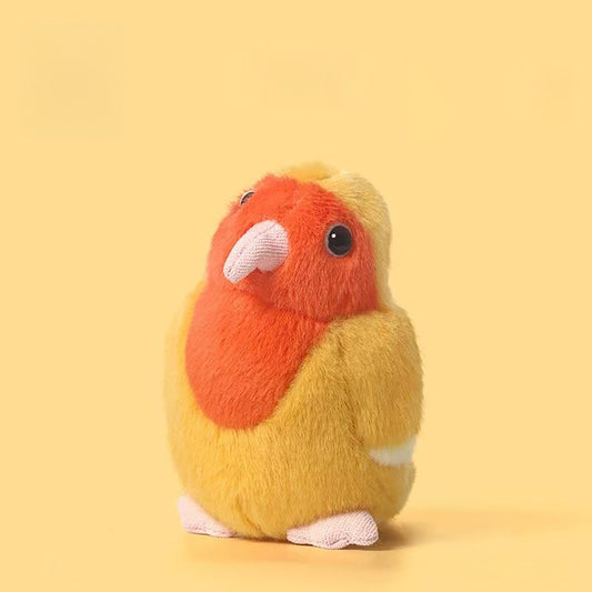 Cute Peach‑Faced Parrot Plush Keychain Bag Charm